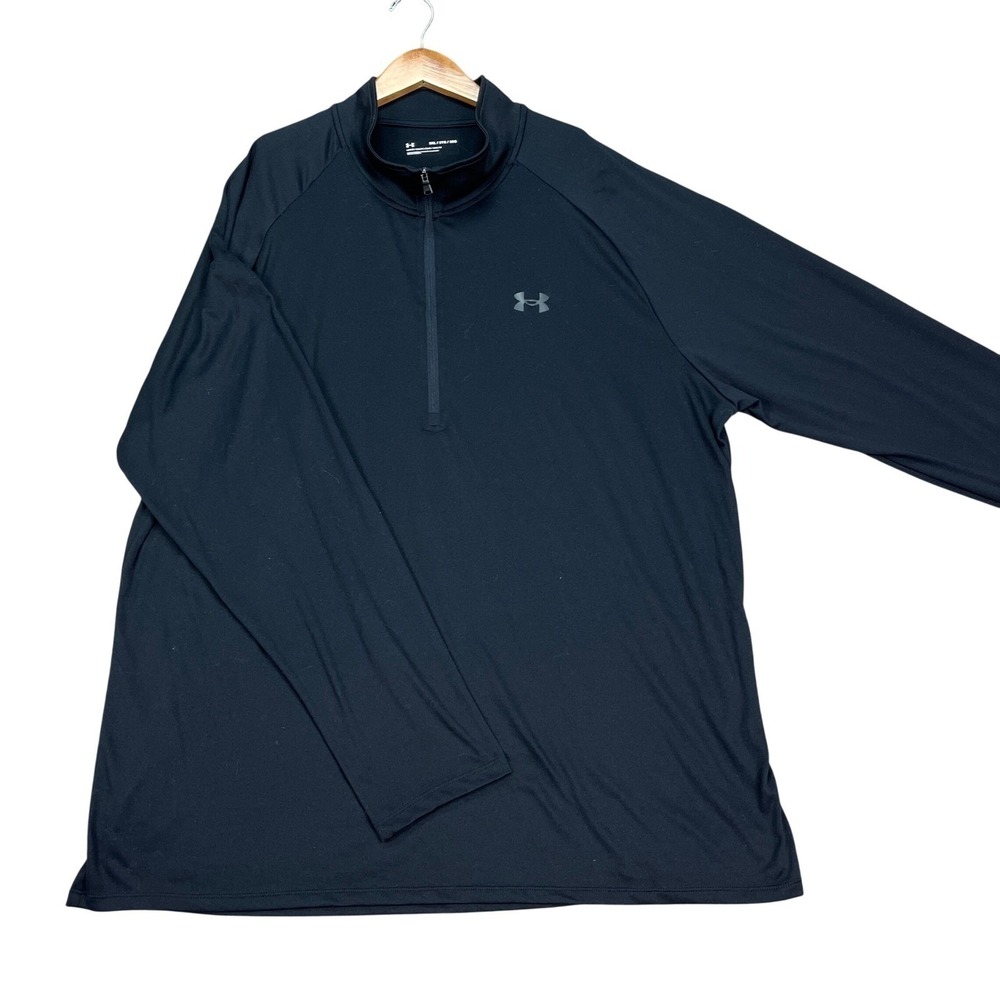 Under Armour Pullover Mens 3XL Black Long Sleeve 1/4 Zip Performance Loose EUC